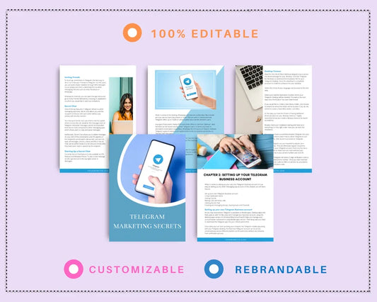 Telegram Marketing Secrets Ebook in Canva
