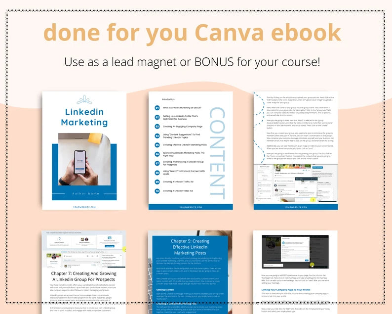 Linkedin Marketing Secrets Ebook in Canva