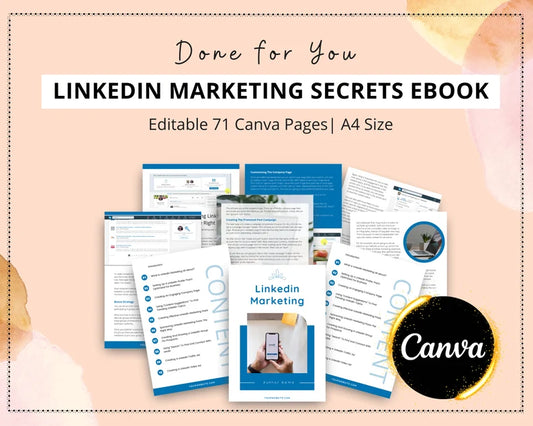 Linkedin Marketing Secrets Ebook in Canva