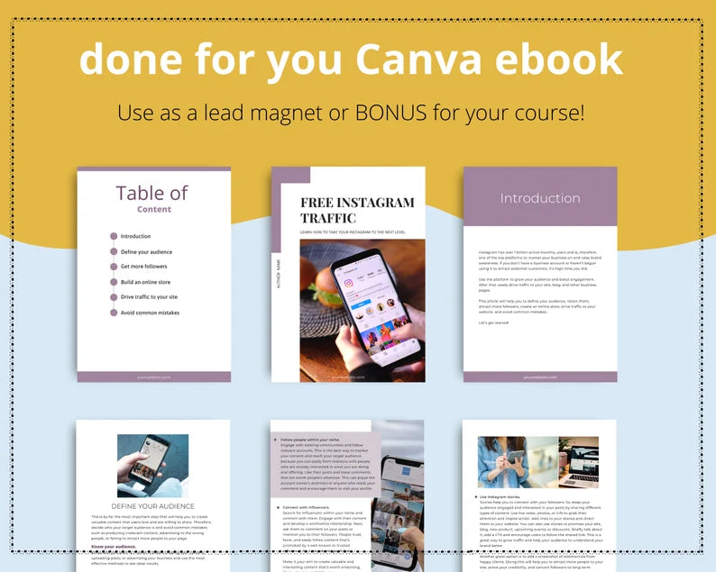 Free Instagram Traffic Ebook in Canva