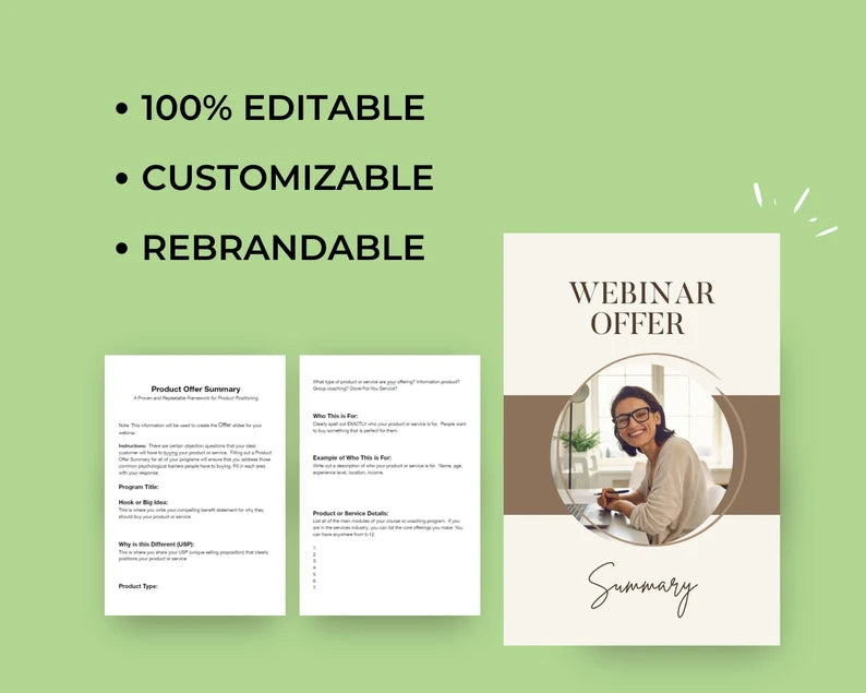 Webinar Offer Summary