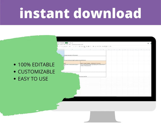 5W Customer Avatar Template in Excel