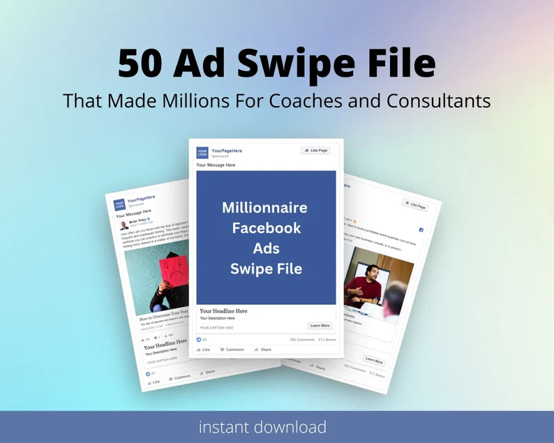 50 Ad Swipe File That Made Millions For Coaches and Consultants