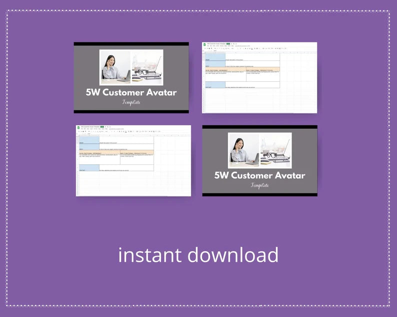 5W Customer Avatar Template in Excel