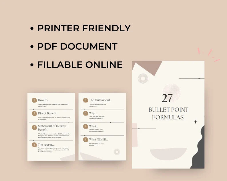 27 Bullet Point Formulas