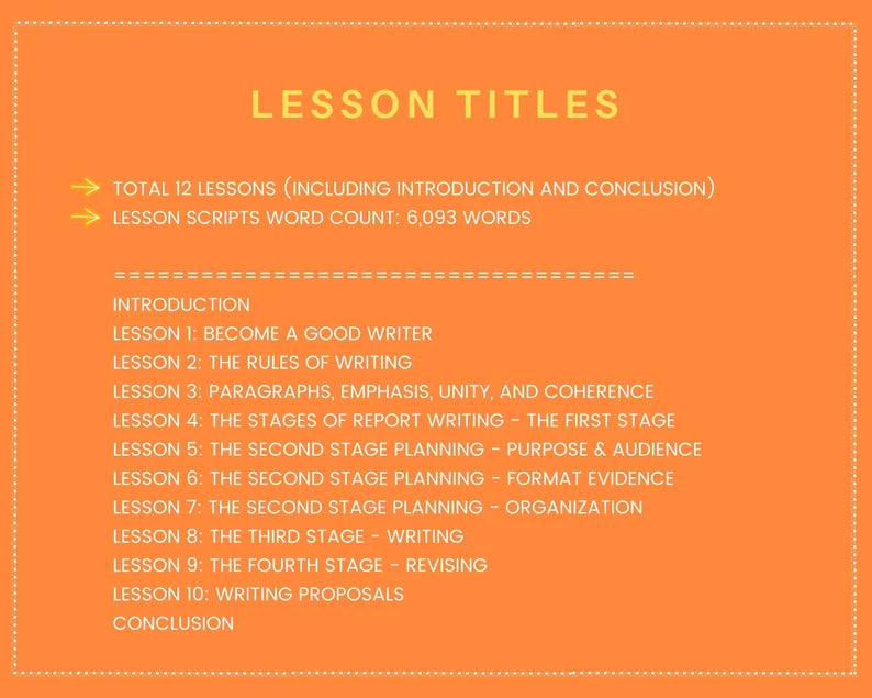 Done for You Online Course | Writing Reports | Business Course in a Box | 12 Lessons