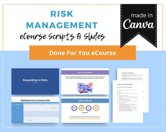 Done for You Online Course | Risk Management | Business Course in a Box | 9 Lessons