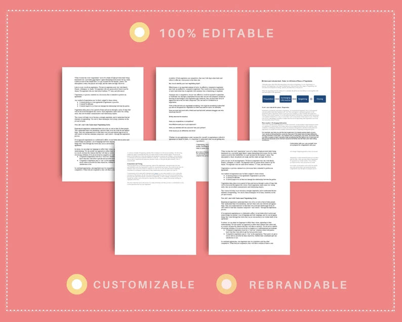 Done for You Online Course | Negotiation Skills | Business Course in a Box | 11 Lessons