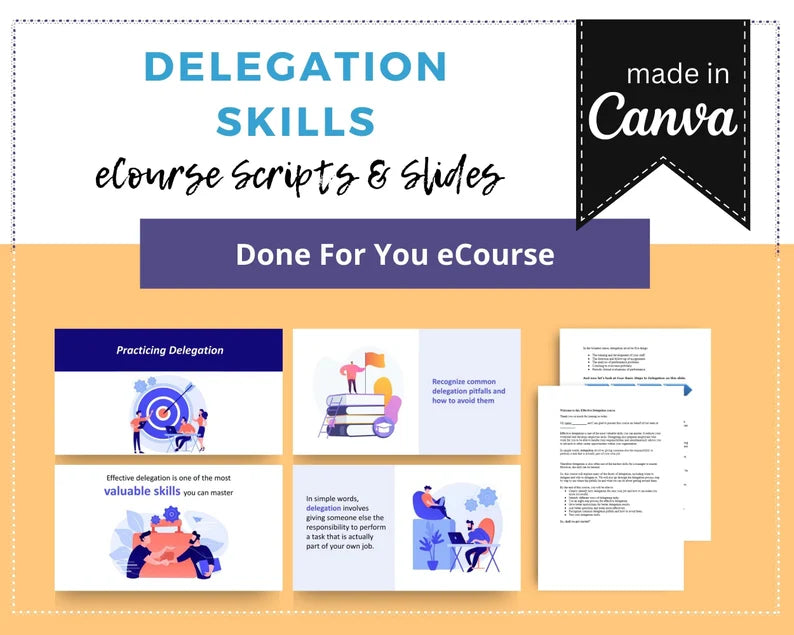 Done for You Online Course | Delegation Skills | Business Course in a Box | 9 Lessons