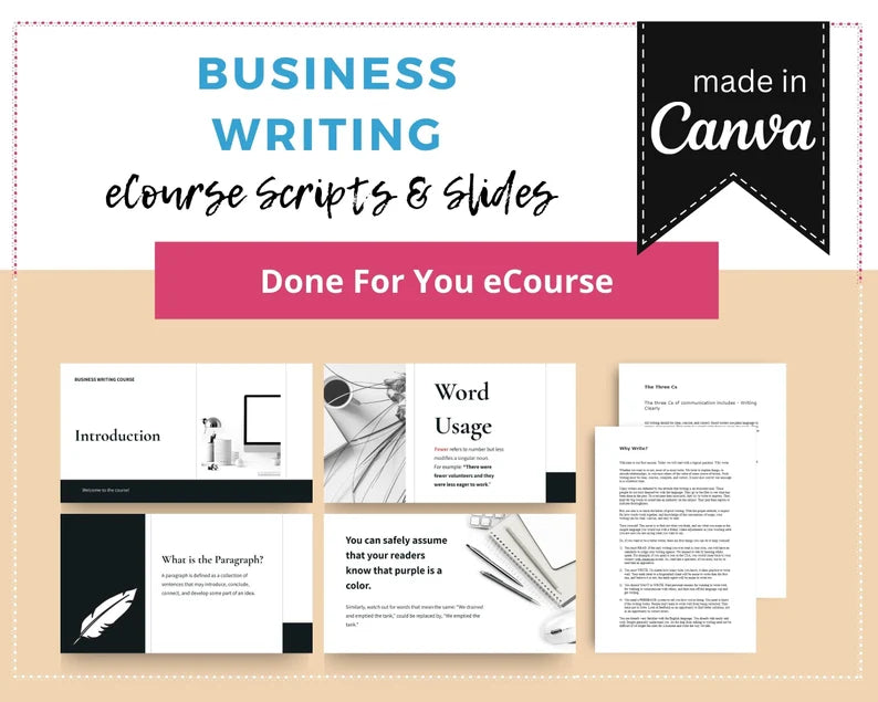 Done for You Online Course | Business Writing | Business Course in a Box | 18 Lessons