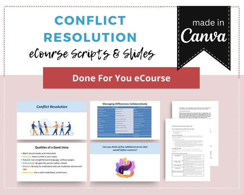 Done for You Online Course | Conflict Resolutions | Communication Course in a Box | 10 Lessons