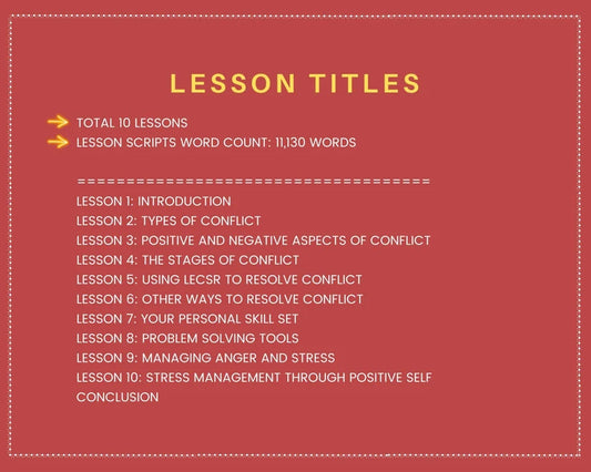Done for You Online Course | Conflict Resolutions | Communication Course in a Box | 10 Lessons