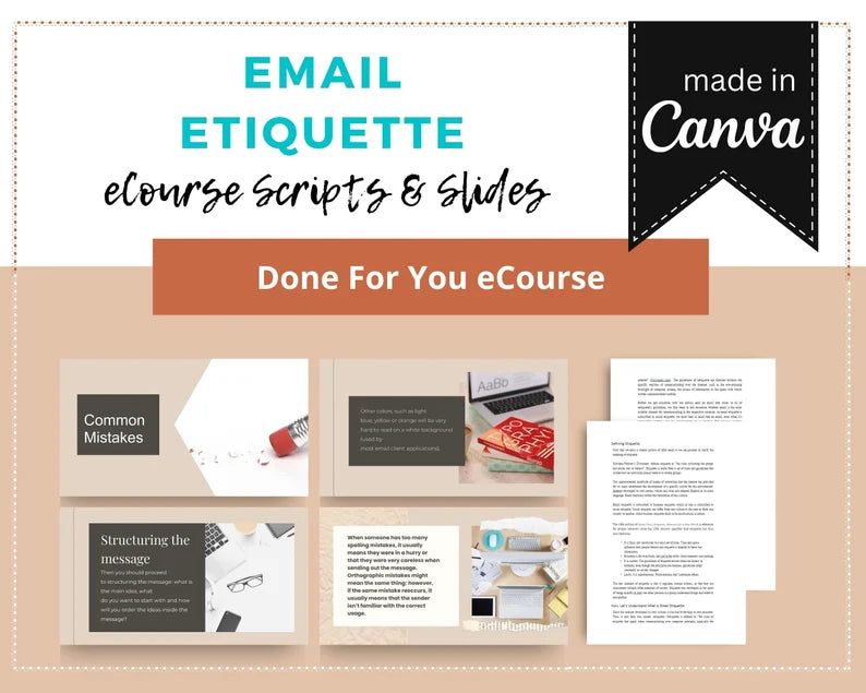Done for You Online Course | Email Etiquette | Administrative Course in a Box | 12 Lessons