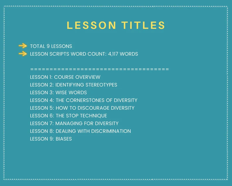 Done for You Online Course | Diversity Training | HR Course in a Box | 9 Lessons