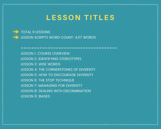 Done for You Online Course | Diversity Training | HR Course in a Box | 9 Lessons