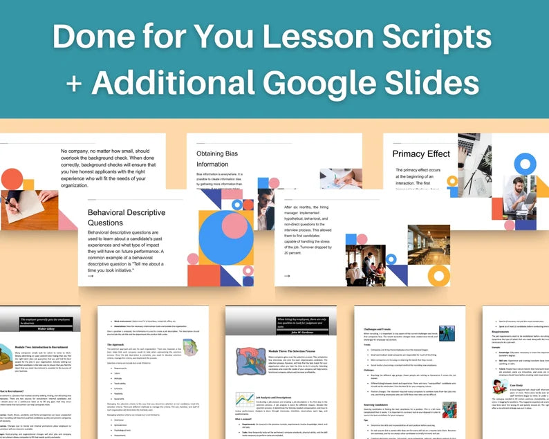 Done for You Online Course | Recruitment | HR Course in a Box | 12 Lessons