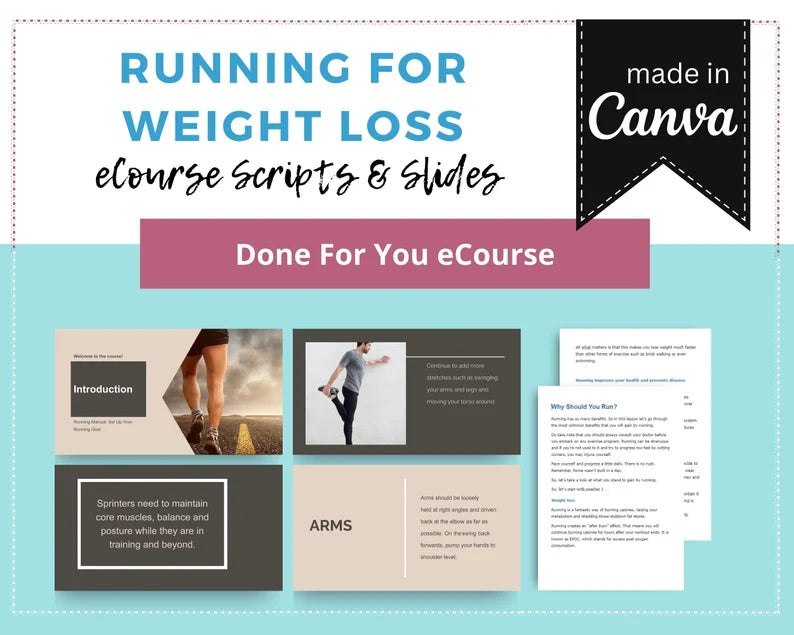 Done for You Online Course | Running for Weight Loss | Wellness Course in a Box | 15 Lessons