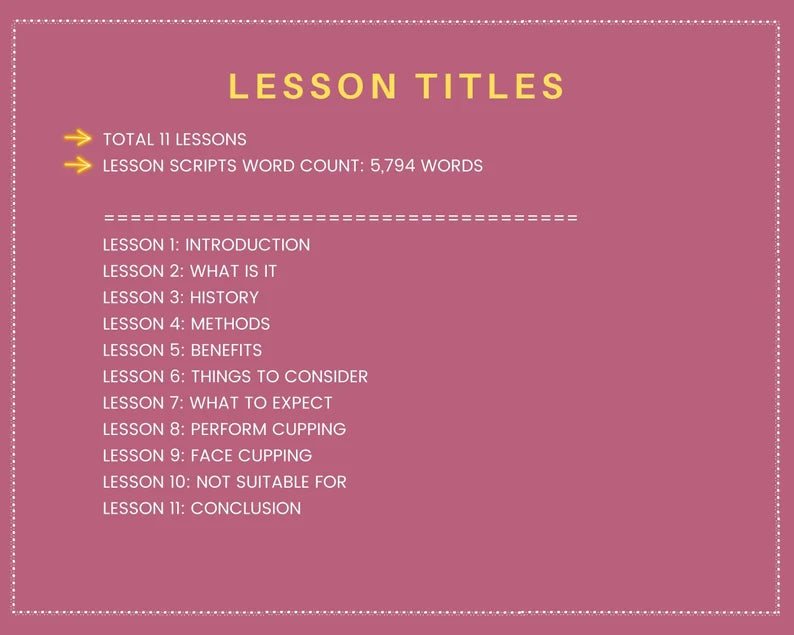 Done for You Online Course | Exploring Cupping Therapy | Wellness Course in a Box | 11 Lessons