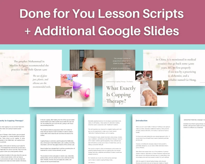 Done for You Online Course | Exploring Cupping Therapy | Wellness Course in a Box | 11 Lessons