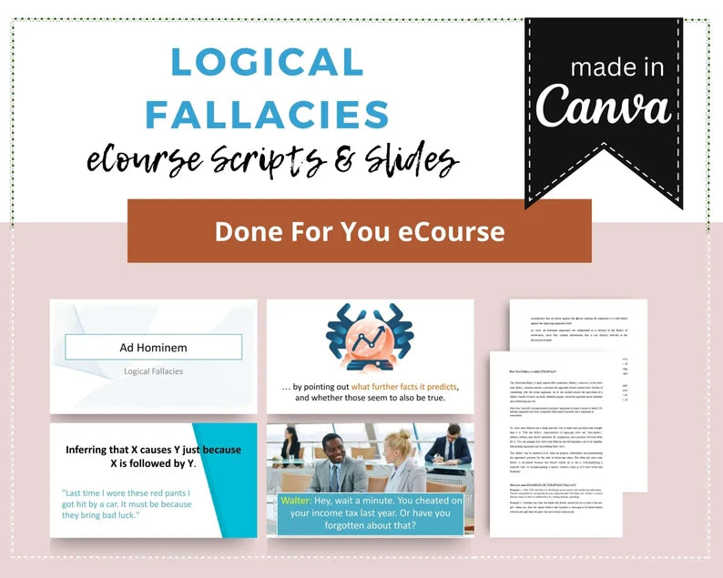 Done for You Online Course | Logical Fallacies | Professional Course in a Box | 16 Lessons