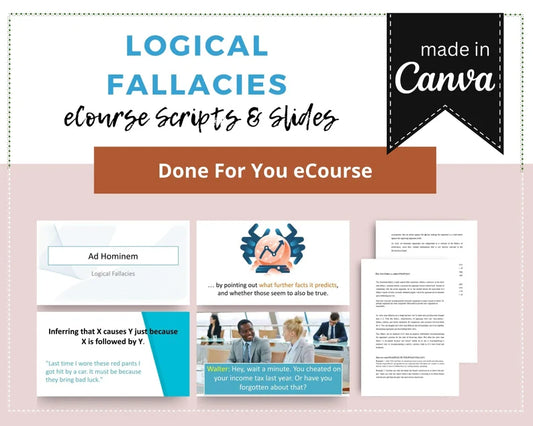 Done for You Online Course | Logical Fallacies | Professional Course in a Box | 16 Lessons