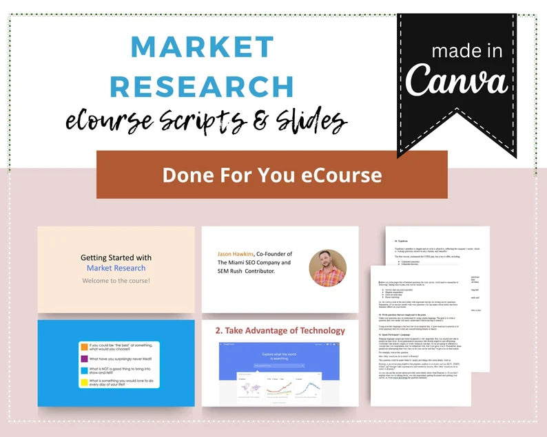 Done for You Online Course | Market Research | Professional Course in a Box | 10 Lessons