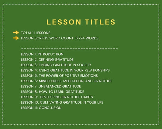 Done for You Online Course | Gratitude | Spirituality Course in a Box | 11 Lessons
