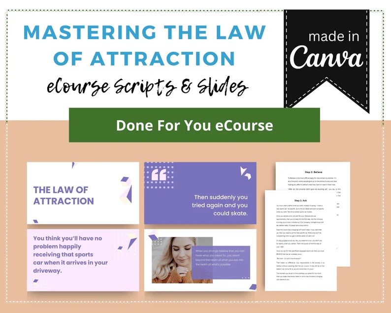 Done for You Online Course | Mastering the Law of Attraction | Spirituality Course in a Box | 14 Lessons