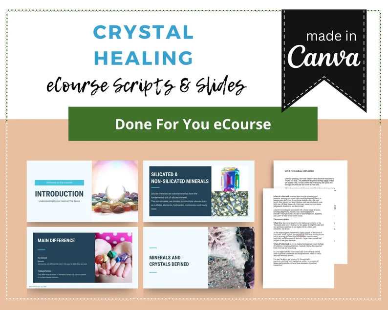 Done for You Online Course | Crystal Healing | Spirituality Course in a Box | 14 Lessons