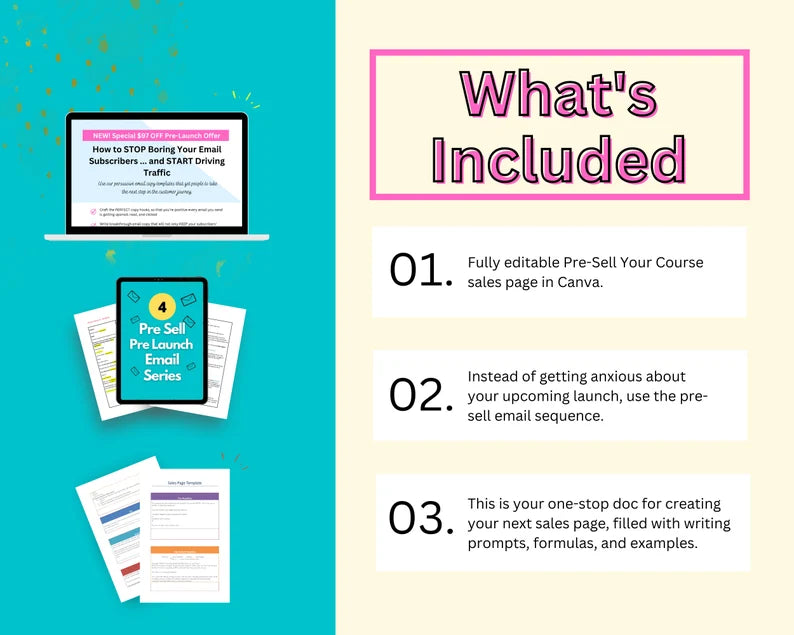 PRE-SELL A COURSE Sales Page Template in Canva, Free Canva Page Hosting