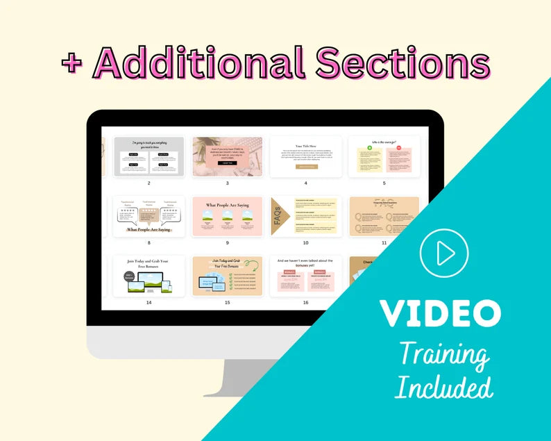 PRE-SELL A COURSE Sales Page Template in Canva, Free Canva Page Hosting