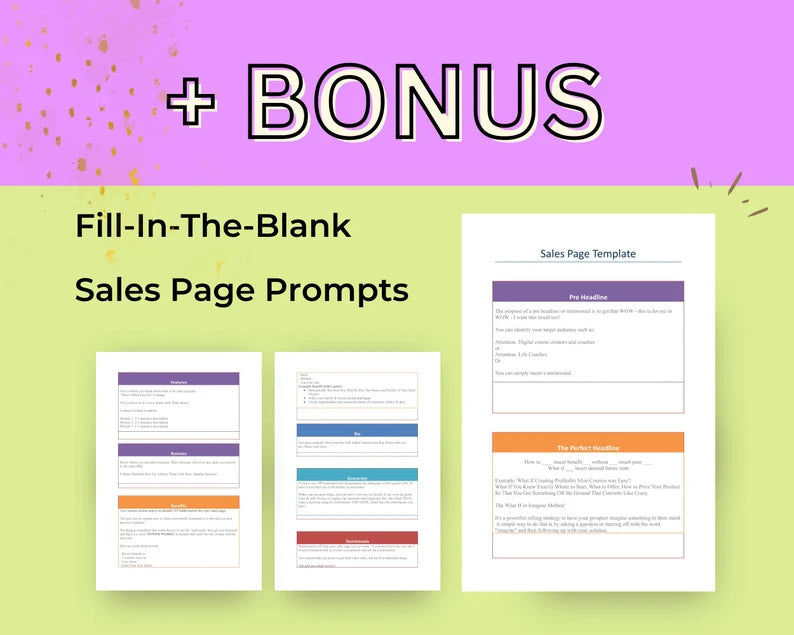 MINI OFFER Sales Page Template in Canva, Free Canva Page Hosting