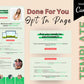 OPT-IN Page Template in Canva, Free Canva Page Hosting