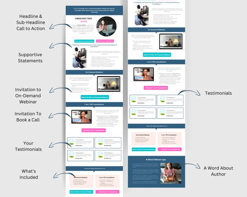 Book a Call Landing Page | Landing Page Canva Mockup