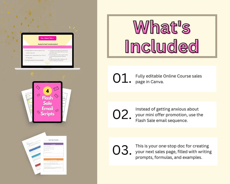 Sales Page in Canva | Landing Page in Canva | Opt in Page Mockup | Sales Page Canva Mockup