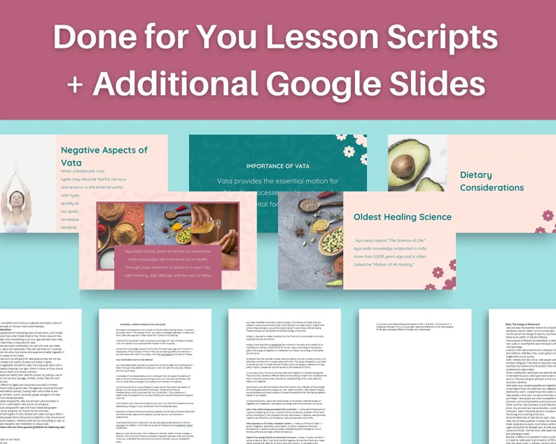 Done for You Online Course | Ayurveda for Wellness | Wellness Course in a Box | 11 Lessons