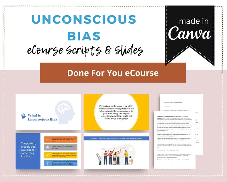 Done for You Online Course | Unconscious Bias | Professional Course in a Box | 12 Lessons