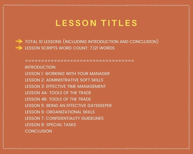 Done for You Online Course | Personal Assistant | Administrative Course in a Box | 10 Lessons