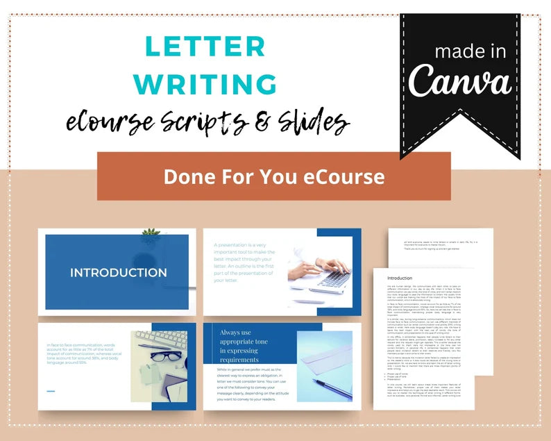 Done for You Online Course | Letter Writing | Administrative Course in a Box | 8 Lessons