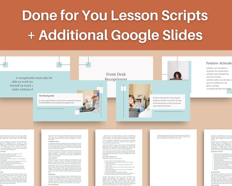 Done for You Online Course | Corporate Receptionist | Administrative Course in a Box | 11 Lessons