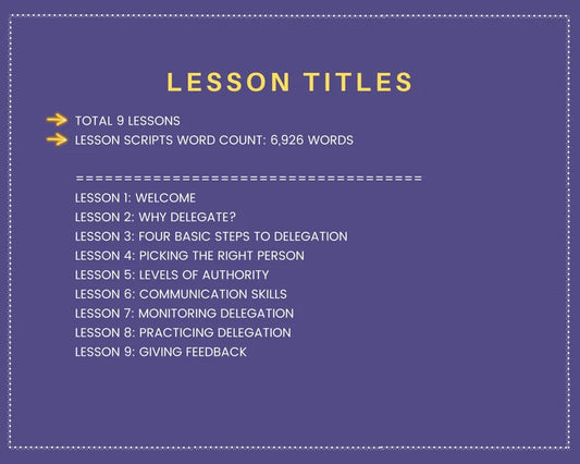 Done for You Online Course | Delegation Skills | Business Course in a Box | 9 Lessons