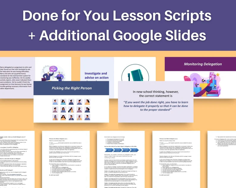 Done for You Online Course | Delegation Skills | Business Course in a Box | 9 Lessons