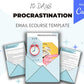 Email e-Course Template | Editable Procrastination | Done-for-You e-Course in Canva