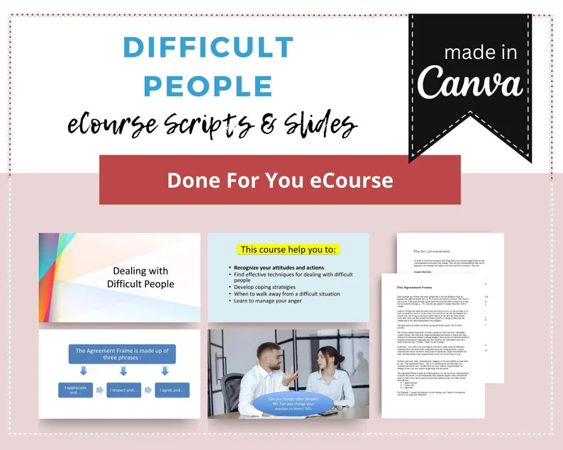 Done for You Online Course | Difficult People | Communication Course in a Box | 10 Lessons