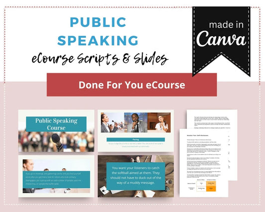 Done for You Online Course | Public Speaking | Communication Course in a Box | 11 Lessons