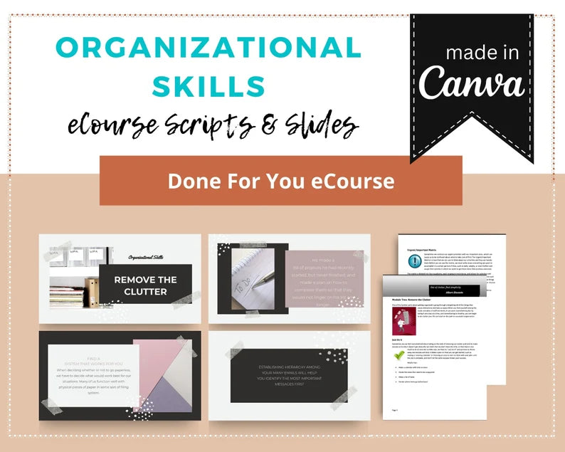 Done for You Online Course | Organizational Skills | Administrative Course in a Box | 12 Lessons