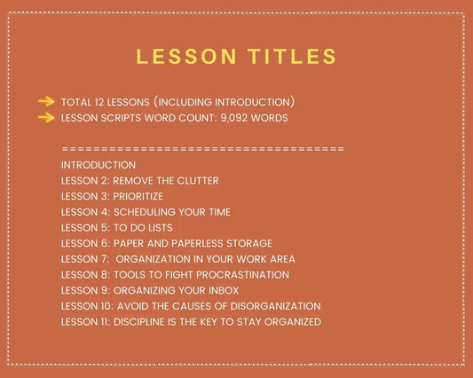 Done for You Online Course | Organizational Skills | Administrative Course in a Box | 12 Lessons