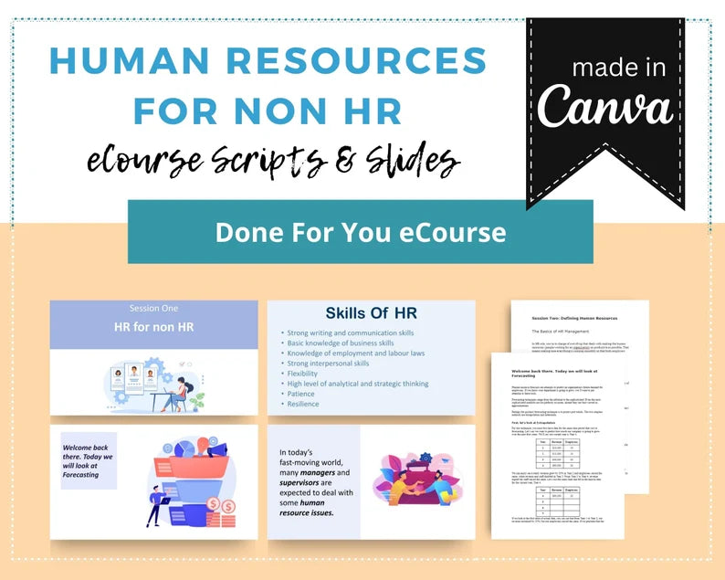 Done for You Online Course | Human Resources for Non HR | HR Course in a Box | 17 Lessons