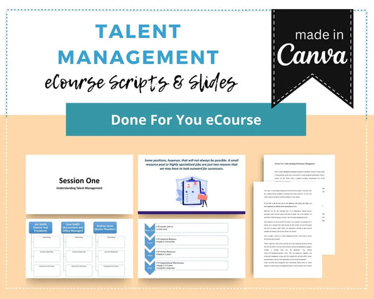 Done for You Online Course | Talent Management | HR Course in a Box | 15 Lessons