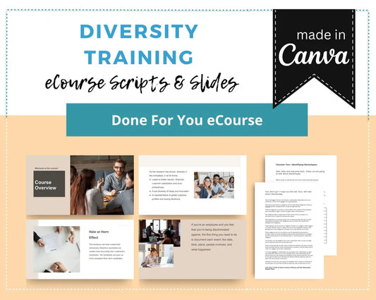 Done for You Online Course | Diversity Training | HR Course in a Box | 9 Lessons